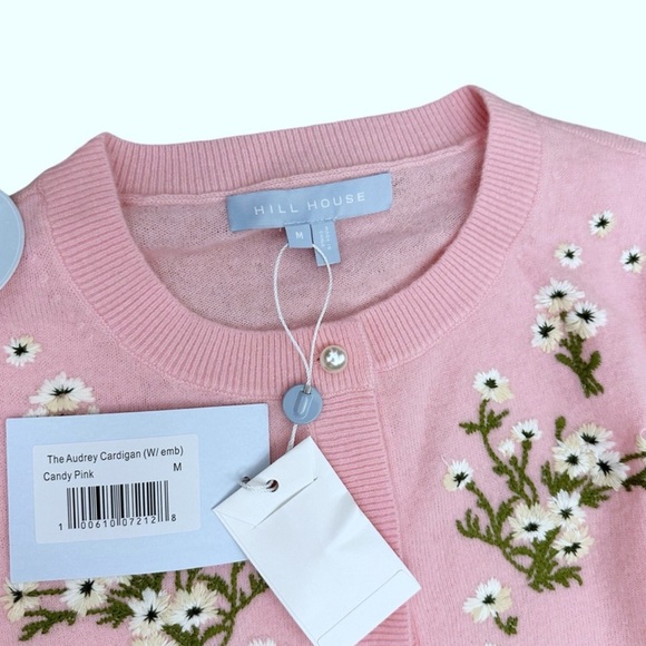NWT Hill House Audrey Wool Floral Embroidery Cardigan & Top- Matching Set Sz M - Picture 12 of 16